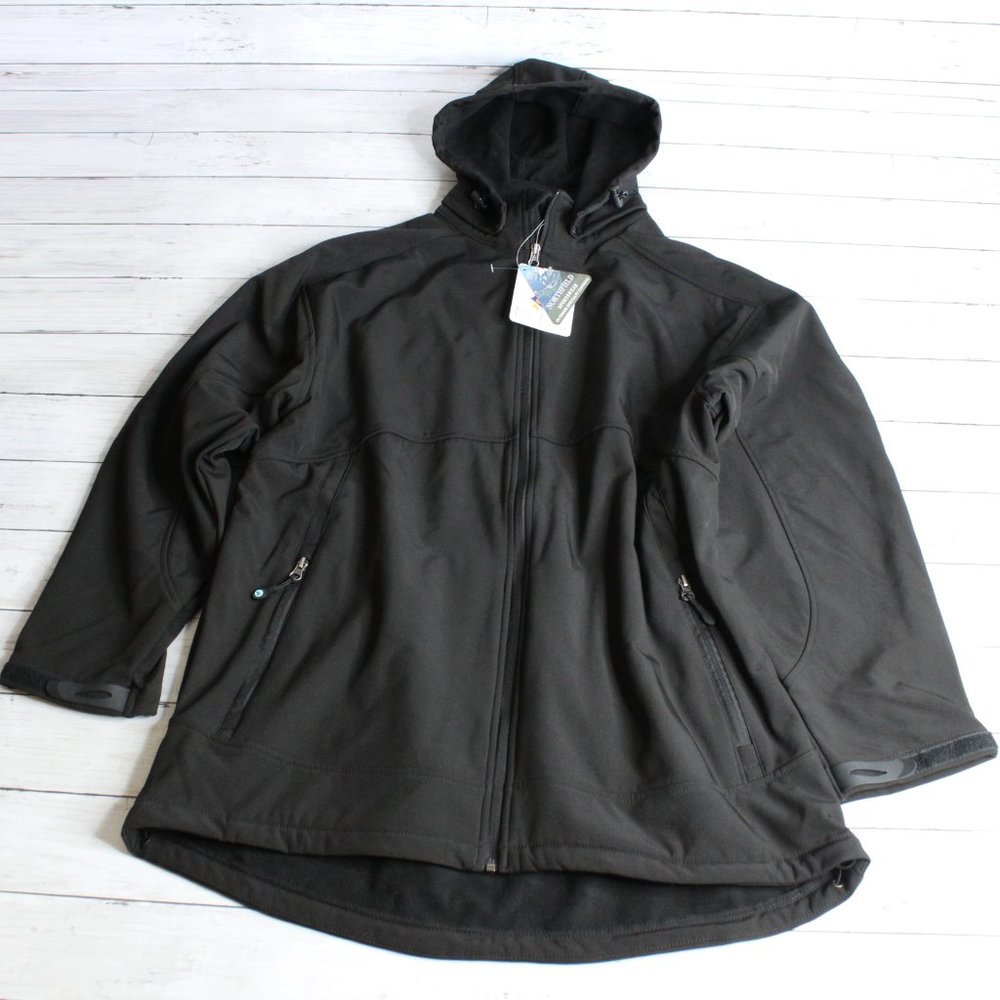 Northfield Men's Soft Shell Jacket Size XL Black Water Resistant Fleece